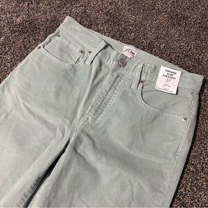 NWT J Crew size 27 vintage slim straight leg sage green corduroy jeans spring